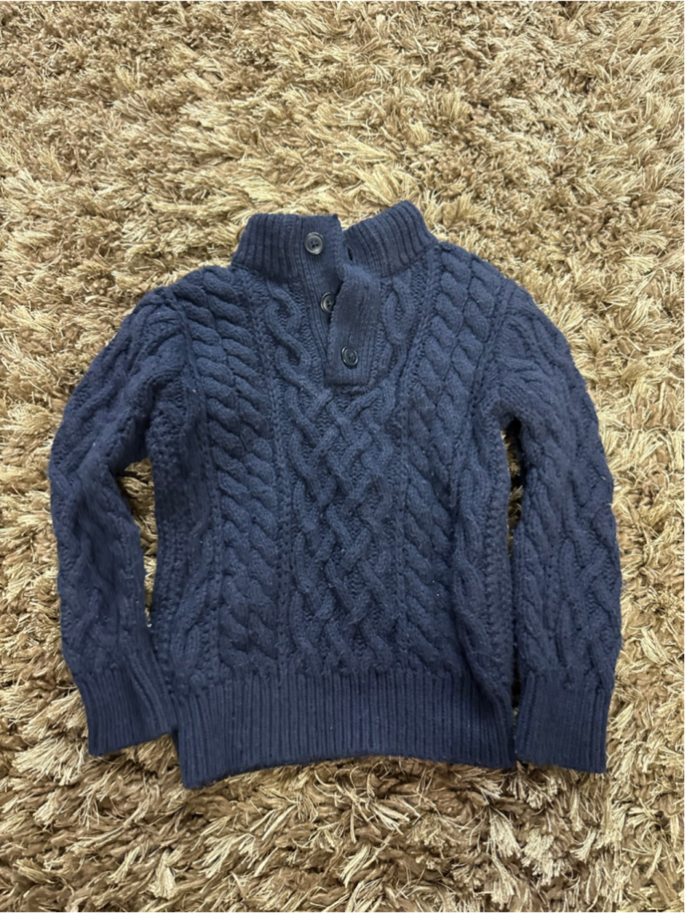 Baby Gap Girls Navy Cable Knit Button-Neck Sweater Size 4T